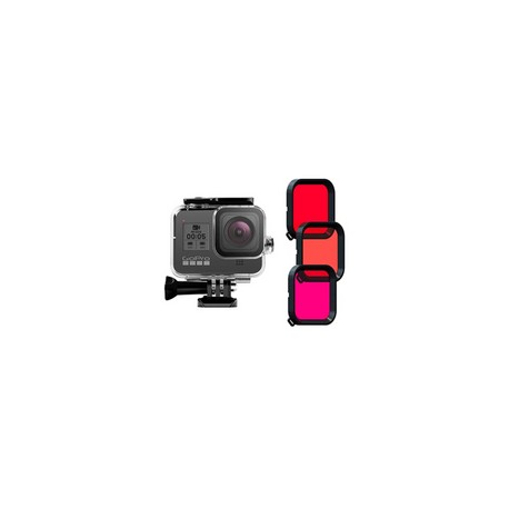 Kit Carcasa de Buceo + 3 Filtros GoPole para Hero 8